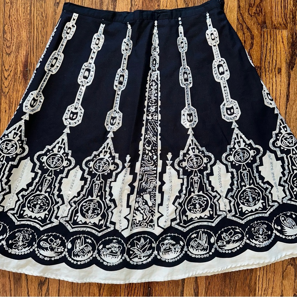 SilkLand Beaded A-line Skirt Two-Tone Petite